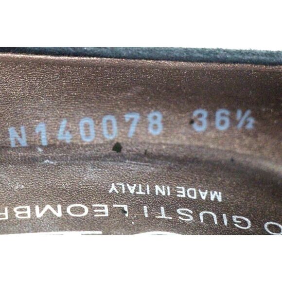 AGL Italy BLACK GENUINE LEATHER SUEDE MID HEEL ROUND TOE PUMP WOMEN'S SHOES 36.5 - Picture 12 of 12